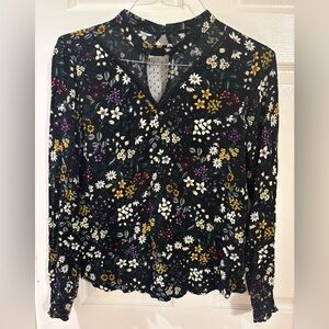 Only Black Floral Long Sleeve Blouse